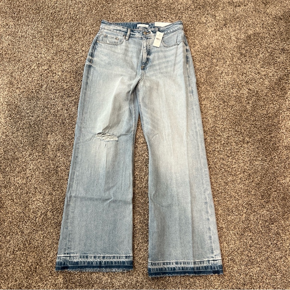NWT Ann Taylor Loft Women’s Wide Leg High Rise Curvy Blue Jeans Size 28 / 6